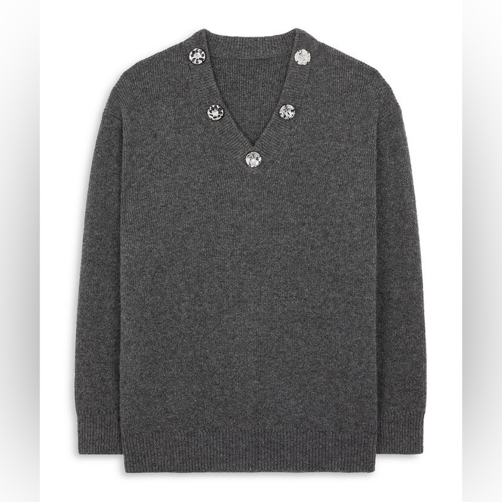 Christopher Kane embellished v neck sweater - size medium